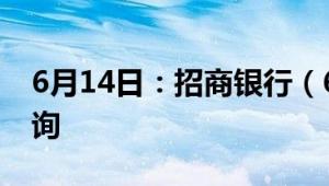 6月14日：招商银行（600036）资金流向查询