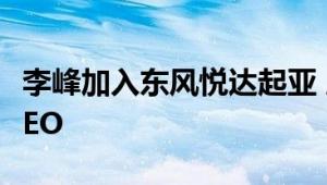 李峰加入东风悦达起亚 成为公司首位中国籍CEO